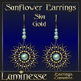 Luminesse Sunflower Sky Gold Earrings-Wear To Unpack