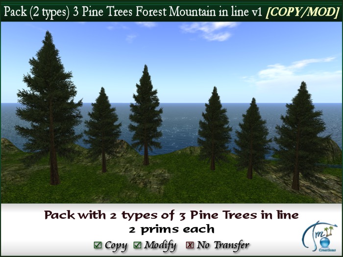 Pine Trees in line Group 3 C/M