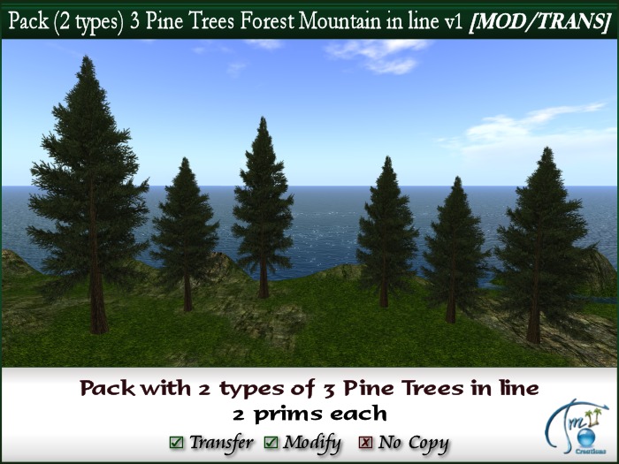 Pine Trees in line Group 3 M/T