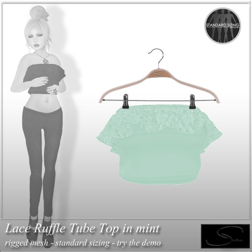 [Stellar] Lace Ruffle Tube Top in mint