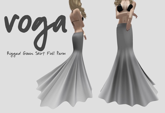 VOGA Custom Mesh - Rigged Gown Skirt Full Perm (Liquid Mesh)