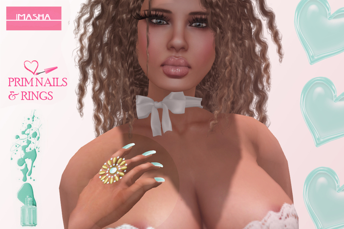 :: Masha :: Nails + Ring / Blue