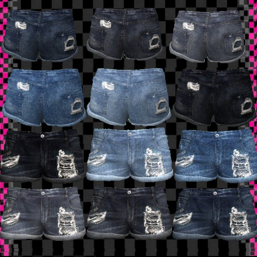Color Change Ripped Denim Shorts