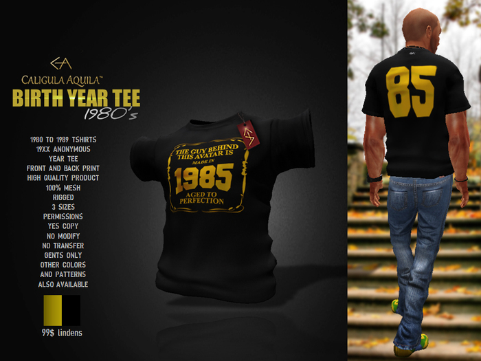BIRTH YEAR TEE GENTS 1960S