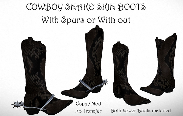Cowboy Snake Skin Boots 3 Sizes