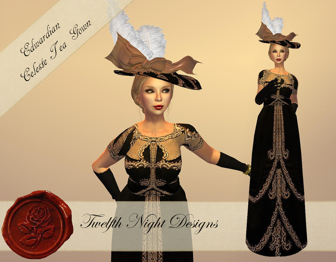 Edwardian Celeste Tea Gown