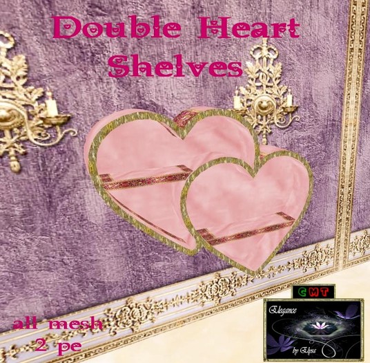 *EbE* Double Heart Shelf (pink sequin) (boxed)