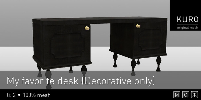 Kuro - My favorite desk (Decorative only!)