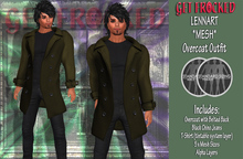LENNART Mens Mesh Overcoat Outfit - Khaki