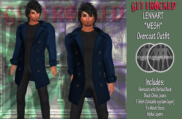 LENNART Mens Mesh Overcoat Outfit - Navy