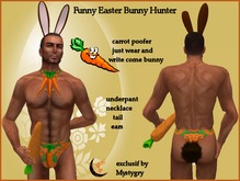 Free men funny easter bunny hunter ears tail poofer dollarbie gift