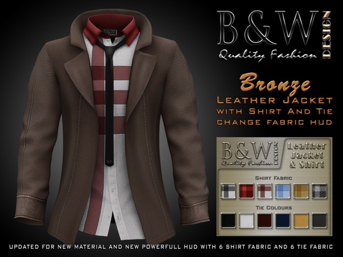 B&W - BRONZE Leather Jacket & Shirt - Mesh