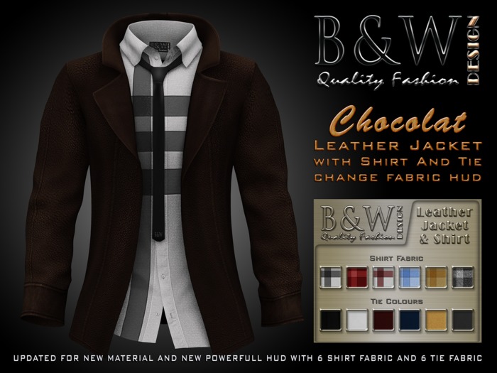 B&W - CHOCOLAT Leather Jacket & Shirt - Mesh