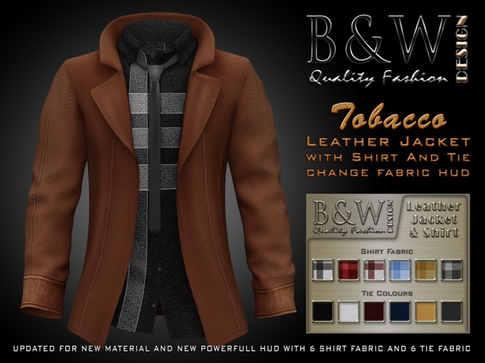 ArisArisB&W Pour Homme - TOBACOO Leather Jacket & Shirt - Mesh