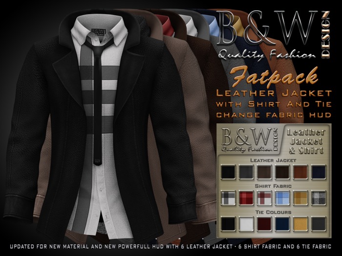 B&W - FAT PACK Leather Jacket & Shirt - Mesh