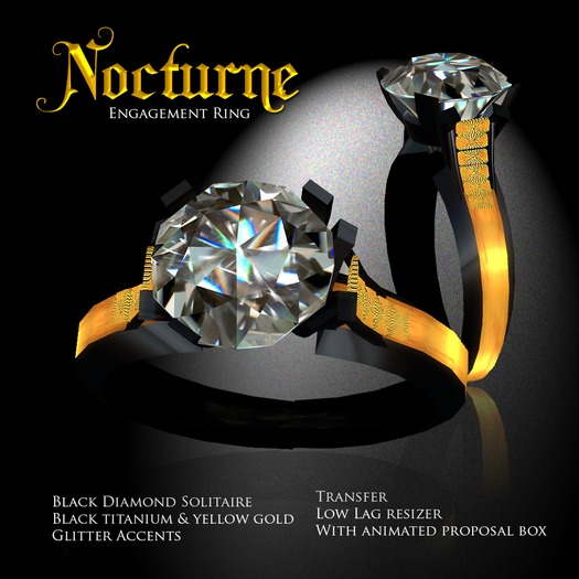 Exquisite Nocturne Engagement Ring Gold (box)