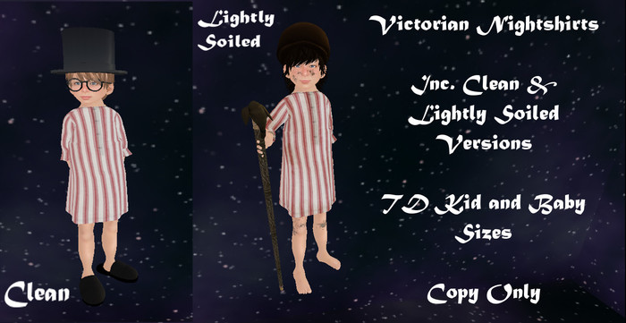 Victorian Night Shirt Blue Stripe