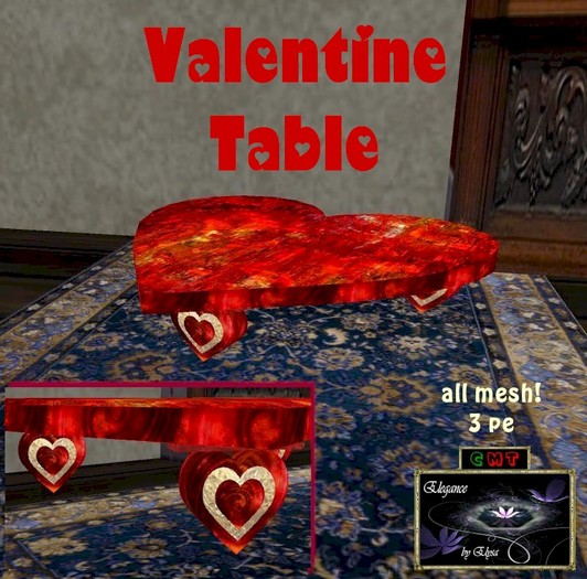 *EbE* Valentine Table (red/gold) (bag)