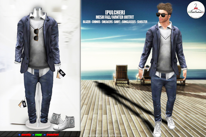 [CC] ◩PULCHER◪ ☞!!NEW MESH!!☜ ★★MALE CASUAL WEAR★★ - by c0sTa Menna