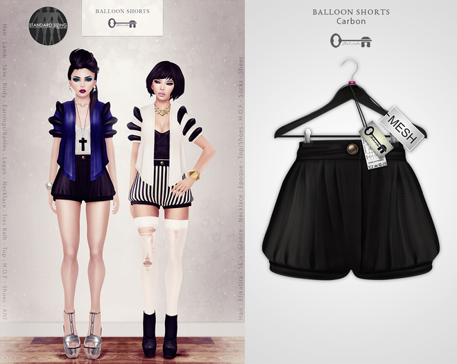  The Secret Store - Balloon Shorts - Carbon 