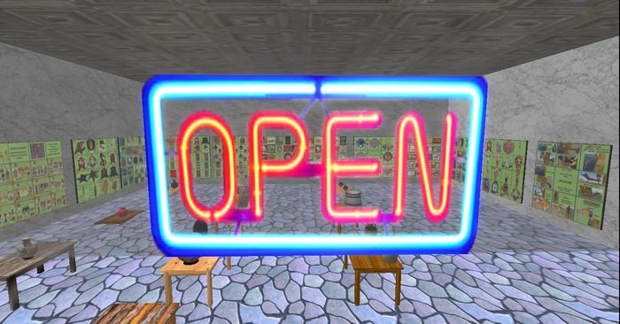 OPEN SIGN Neon for Business - one prim copy / modify