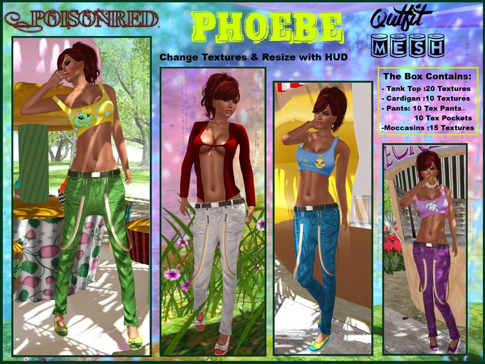 PoisonRed-Phoebe Rigged Mesh # Complete Outfit #