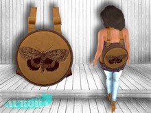 AURORA - Round Leather Backpack - Butterfly