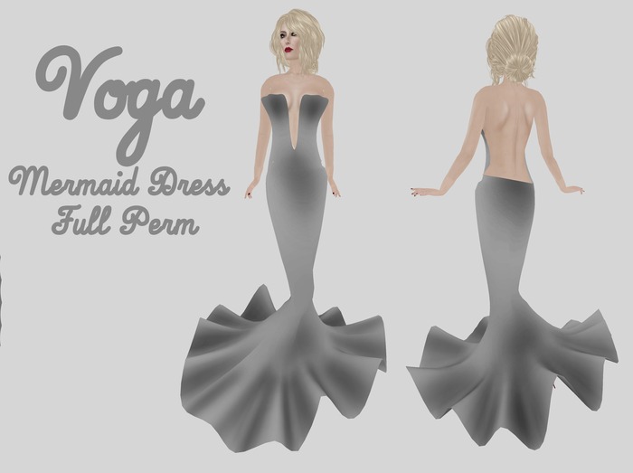 VOGA Custom Mesh - Rigged Mermaid Dress Full Perm (Liquid Mesh)