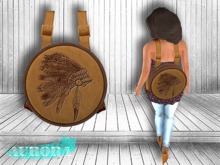 AURORA - Round Leather Backpack - Indian