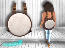 AURORA - Round Leather Backpack - Vintage Lace