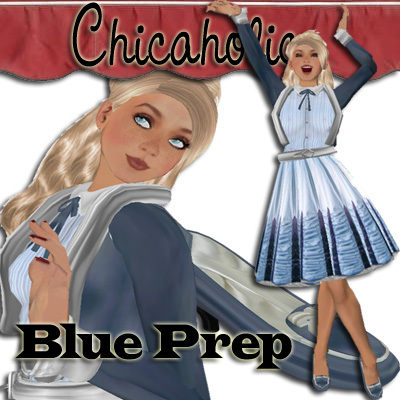 Chicaholic Blue Prep Dress - Resizeable School Girl Look