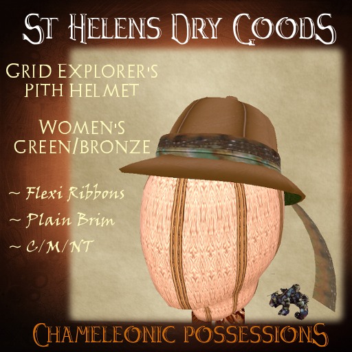 Grid Explorer's Women's Pith Helmet - Green and Bronze Ribbon 