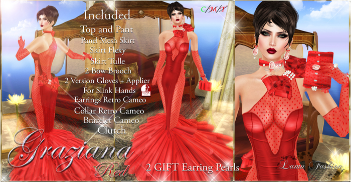 -Lamu Fashion-Gown Graziana Red !DISCOUNT!