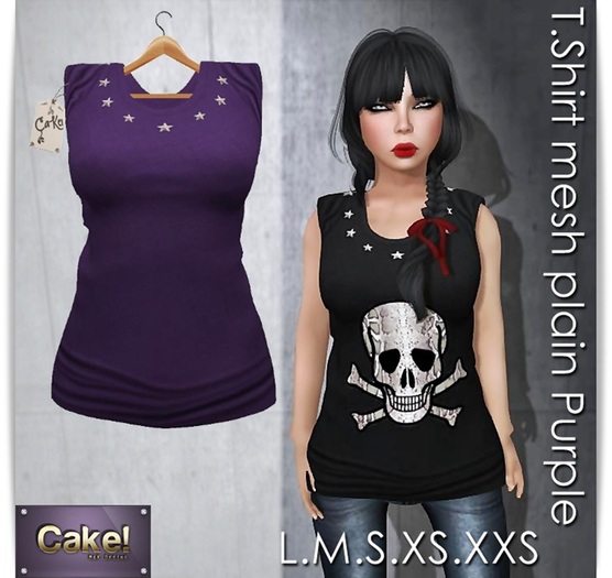 [[>CaKe!<]]T.Shirt Purple Plain-Mesh