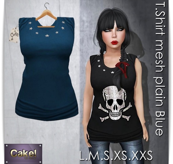 [[>CaKe!<]]T.Shirt Blue Plain-Mesh
