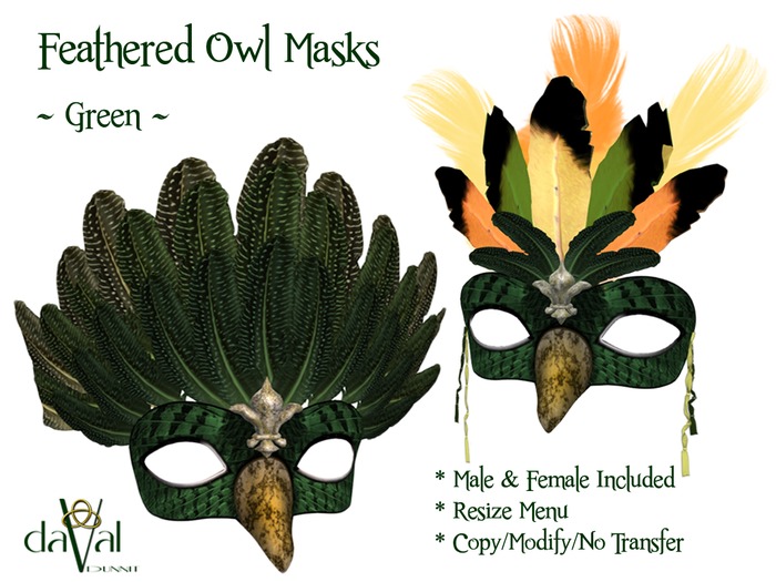 daVal Masks - Feathered Owl - White (BOX)