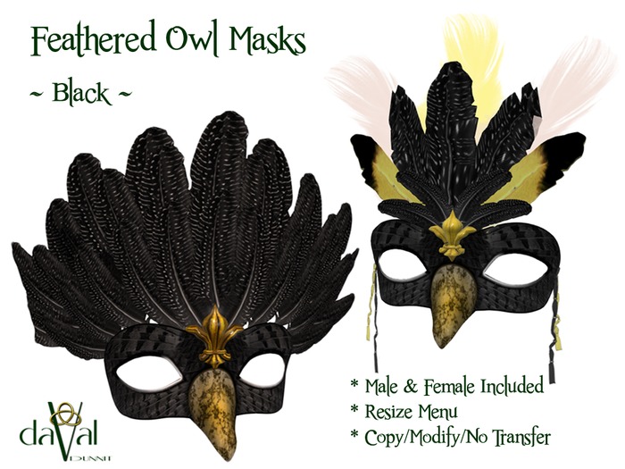 daVal Masks - Feathered Owl - White (BOX)