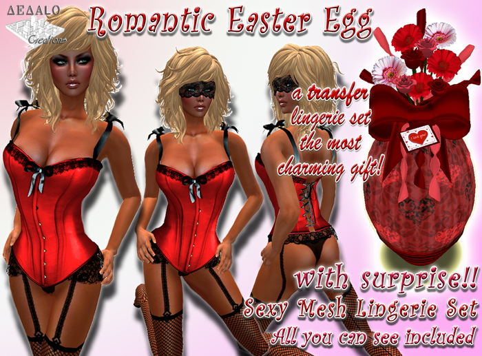 Romantic Easter Egg (with surprise Lingerie Lace Red Set) * Happy Easter Promo *