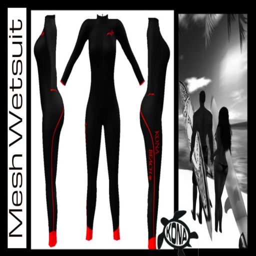 Second Life Marketplace Mesh_Womens Wetsuit Red