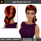 A&A Ruthy Hair Fire (Special Color). Elegant updo with menu colorable ribbon. Promo Price!