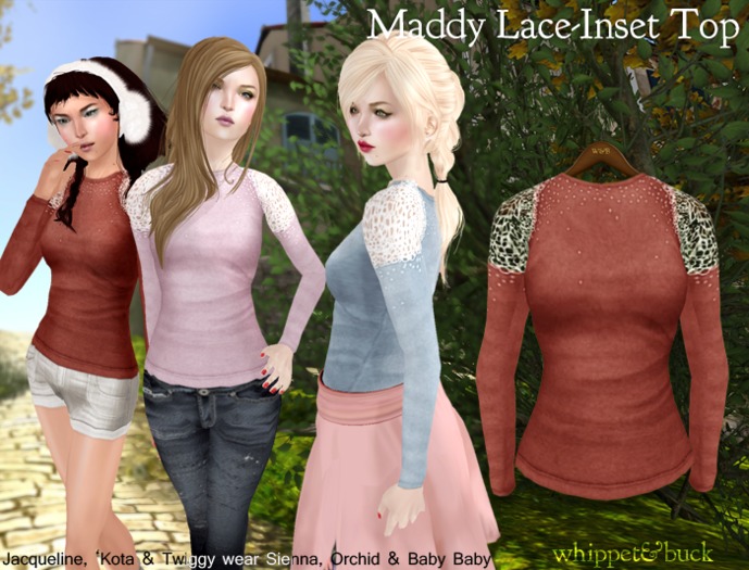 Whippet & Buck - Maddy Lace-Inset Top SIENNA