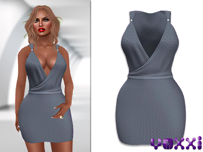 .::voxxi::. Lindsay Wrap Dress  Blue