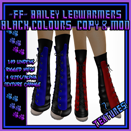 ~FF~ Bailey Legwarmers Black Colours
