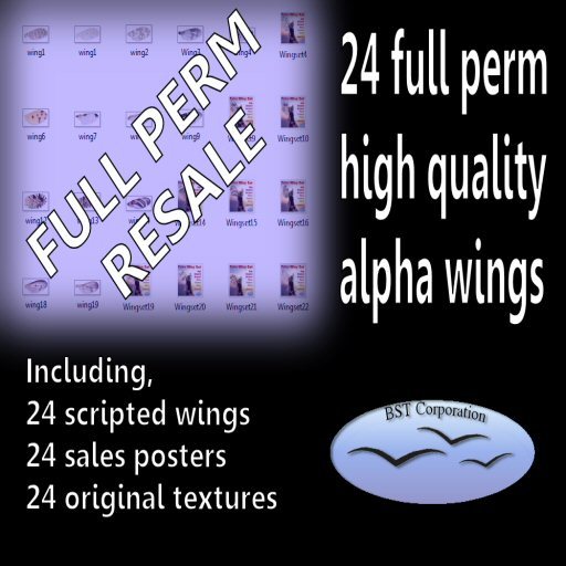 Second Life Marketplace Wings Full Perm resale BIAB