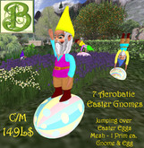 7 Acrobatic Gnomes on  Easter Egg - 1 Prim ea