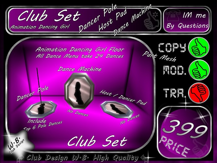 * New Club Set * >> Pole * Host Pad * Dance Machine <<