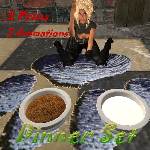 Kitty Dinner Set (3 animations) 5 prims