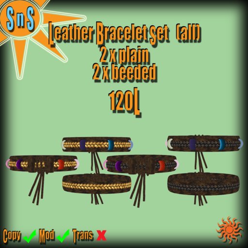 *SnS Leather Bracelet Set (All) - Boxed