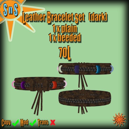 *SnS Leather Bracelet Set (dark) - Boxed