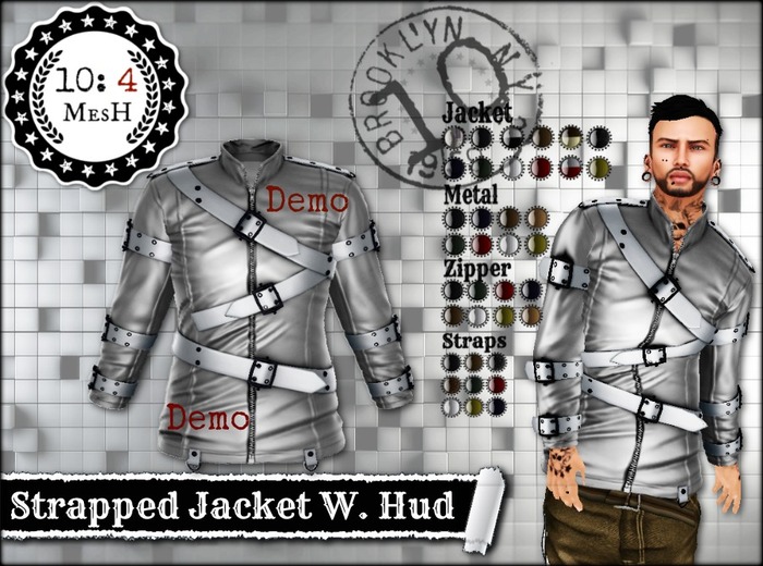 *10: 4 ~ Mesh ~ Strapped Jacket W. 37 Texture Hud ~ DEMO 